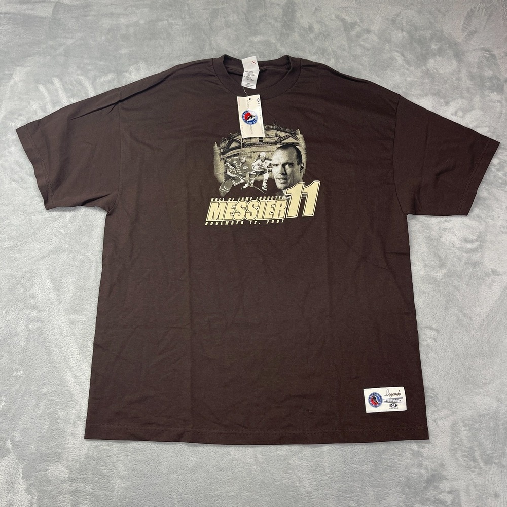 NWT Edmonton Oilers Shirt Mens 2XL Brown Bulletin NHL Hockey Mark Messier #11